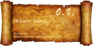 Oblatt Vazul névjegykártya